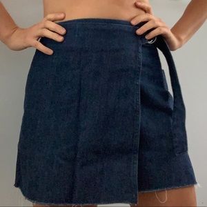 Madewell Denim Raw-Hem Mini Wrap Skirt 🦊